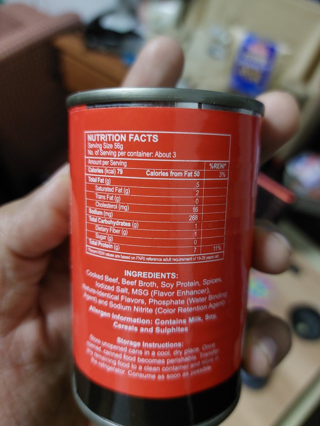 Nutrition label