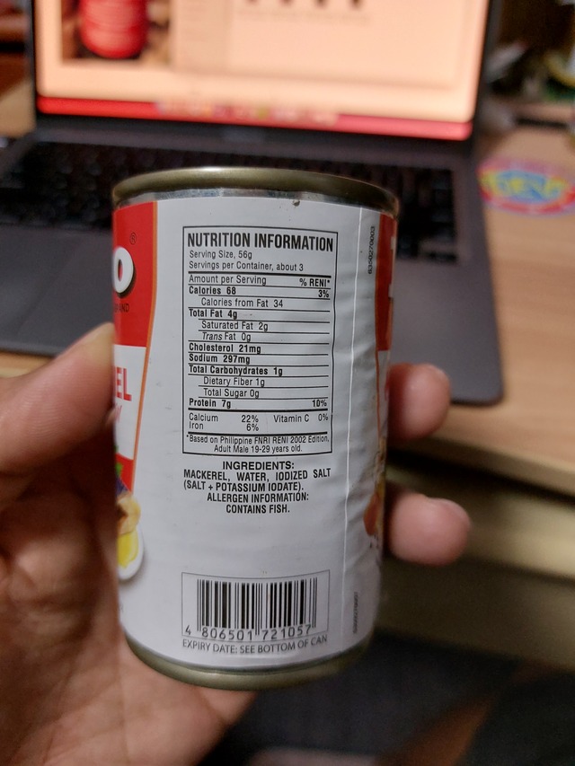 Nutrition label