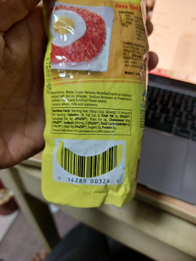 Nutrition label