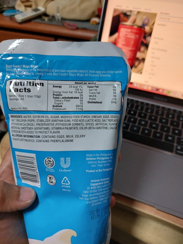 Nutrition label