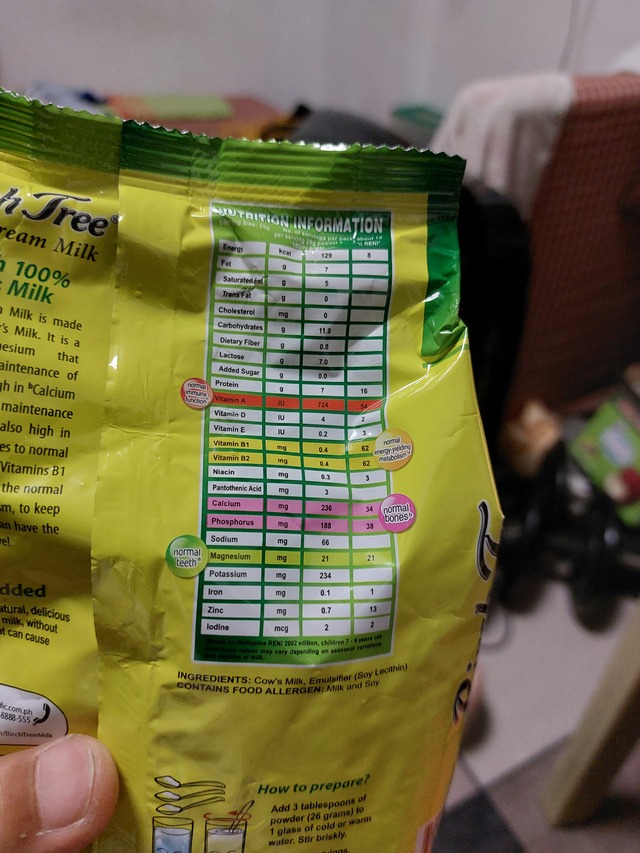 Nutrition label