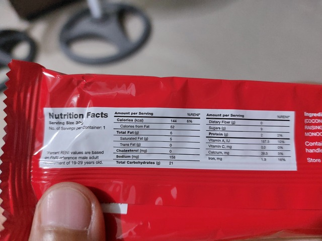 Nutrition label