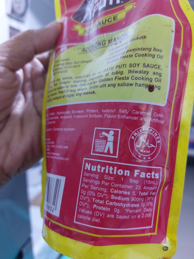 Nutrition label