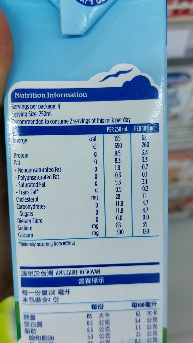 Nutrition label