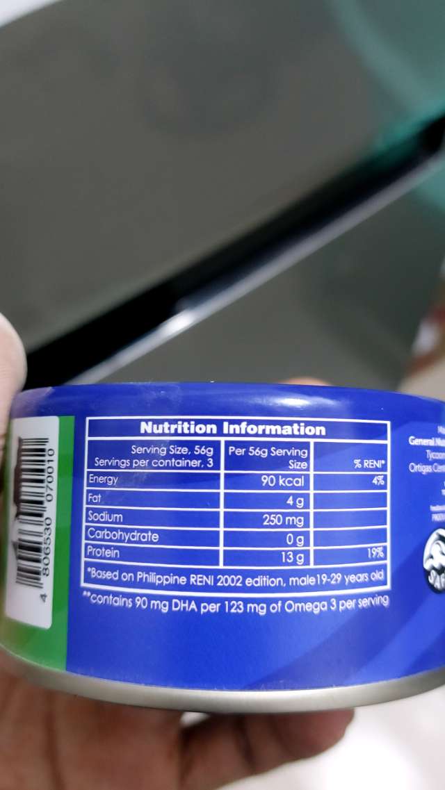 Nutrition label