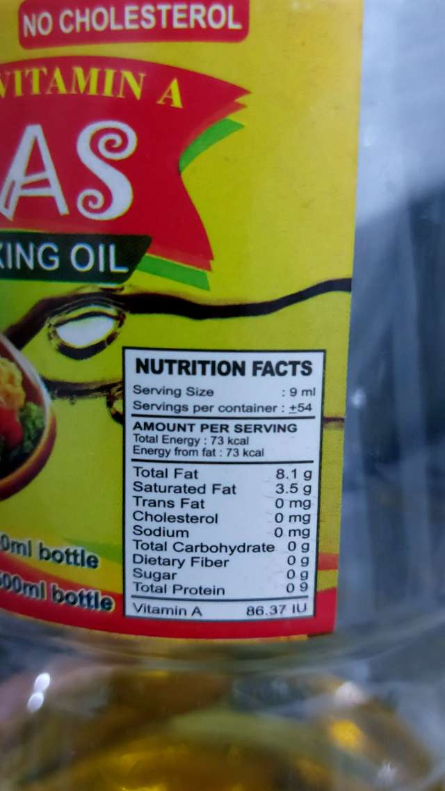 Nutrition label