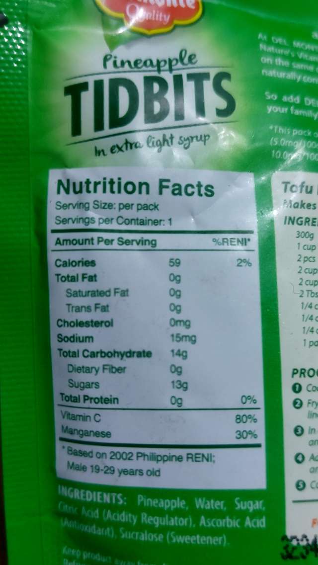 Nutrition label