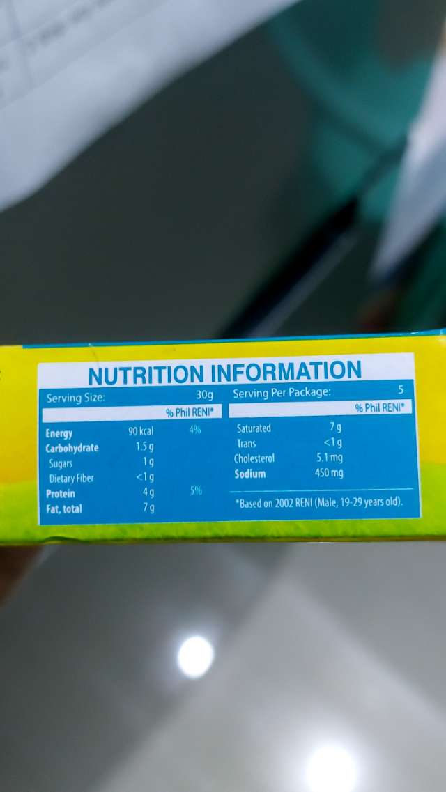 Nutrition label