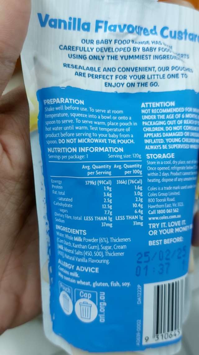 Nutrition label