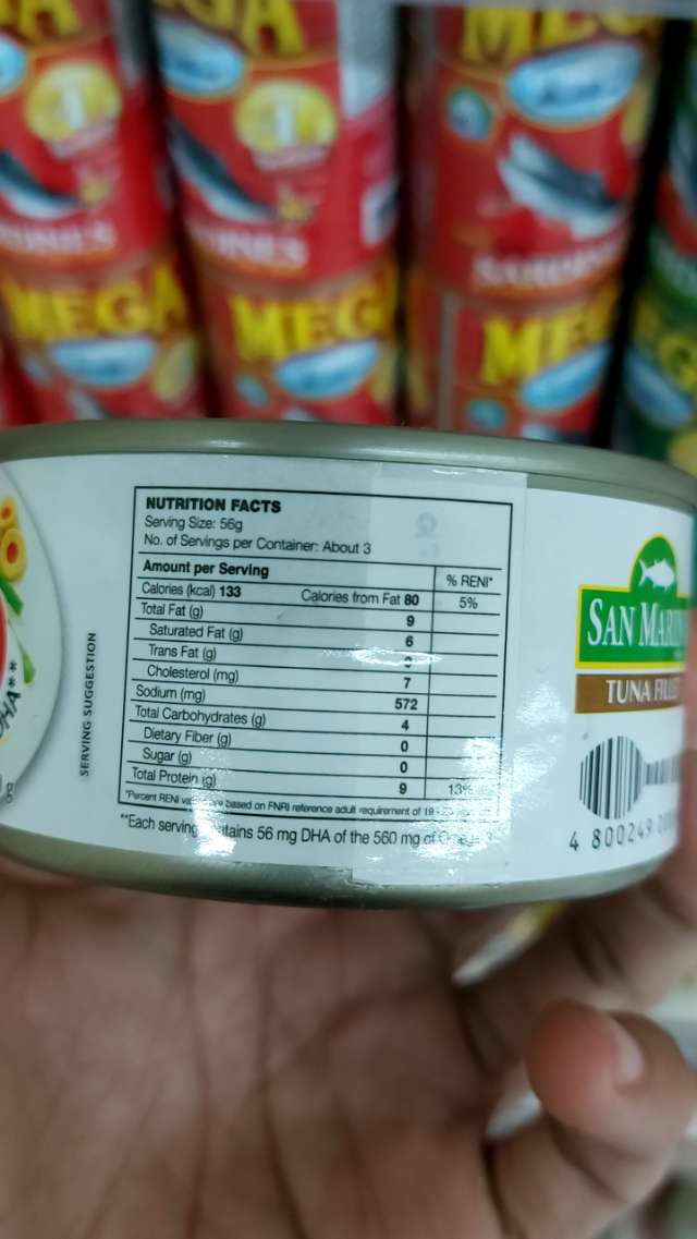 Nutrition label
