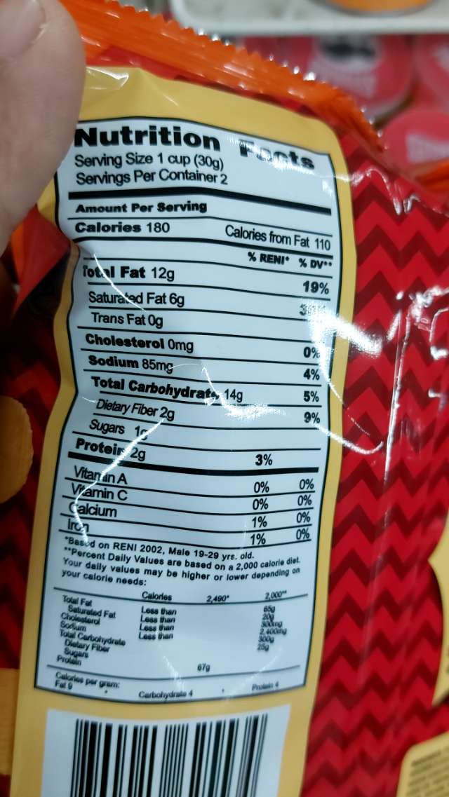 Nutrition label