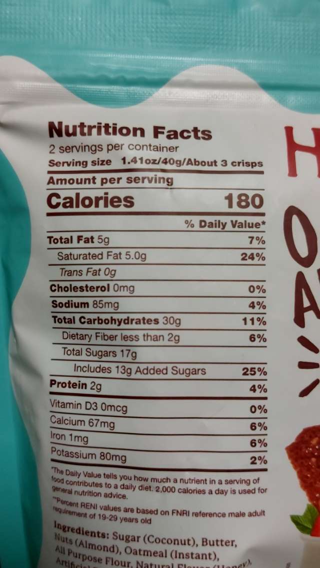 Nutrition label
