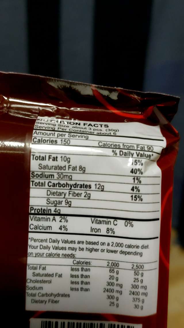 Nutrition label