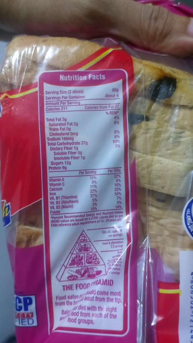 Nutrition label