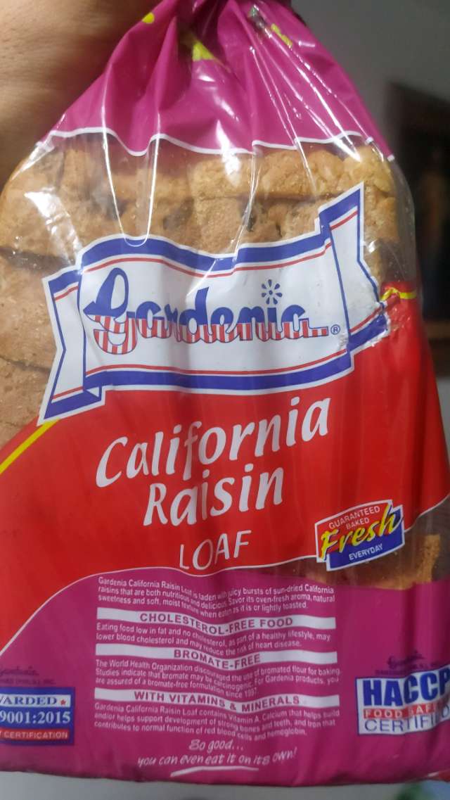 Gardenia california raisin loaf