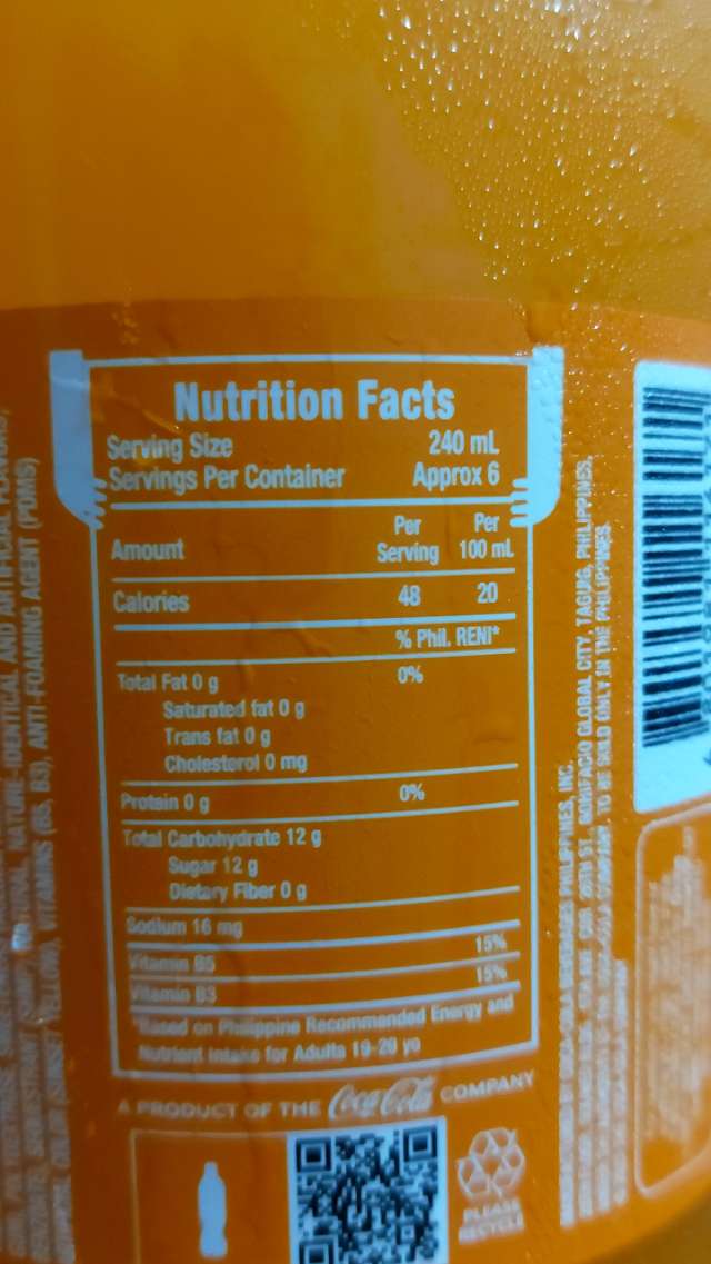 Nutrition label
