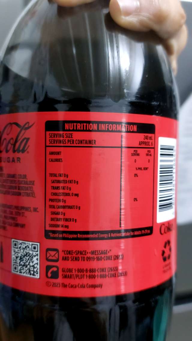 Nutrition label
