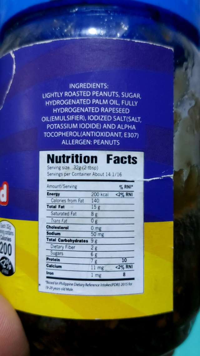 Nutrition label