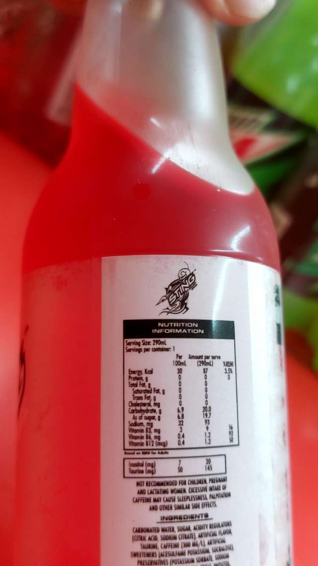 Nutrition label