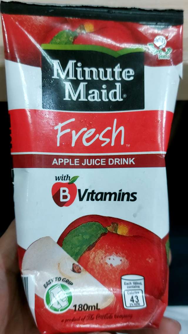 Minute maid fresh apple juice drink with b vitamins