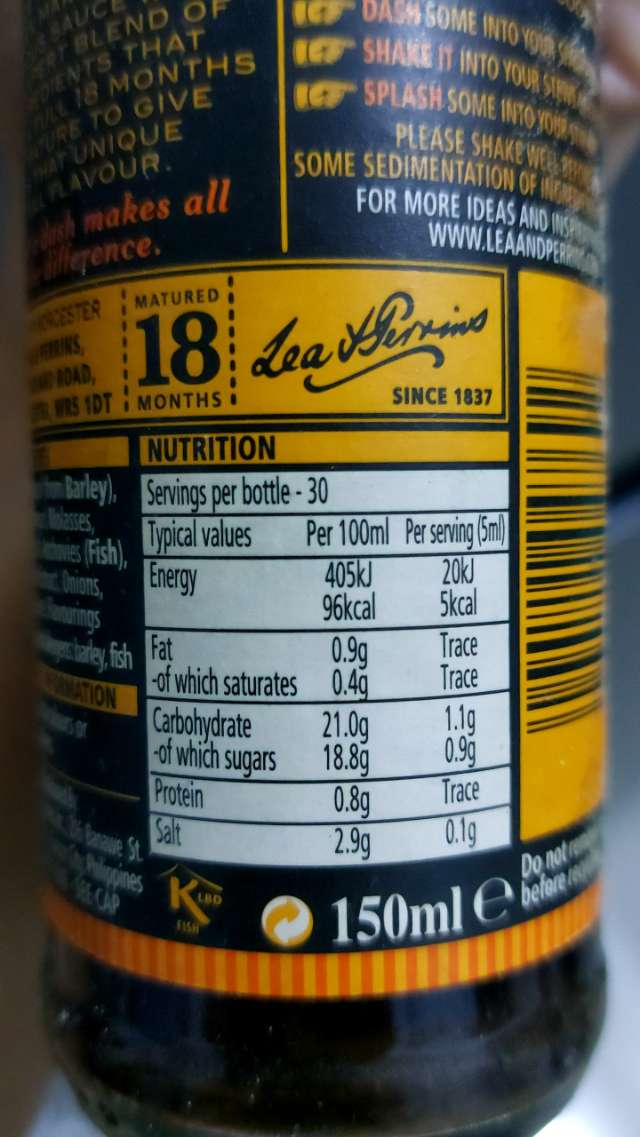 Nutrition label