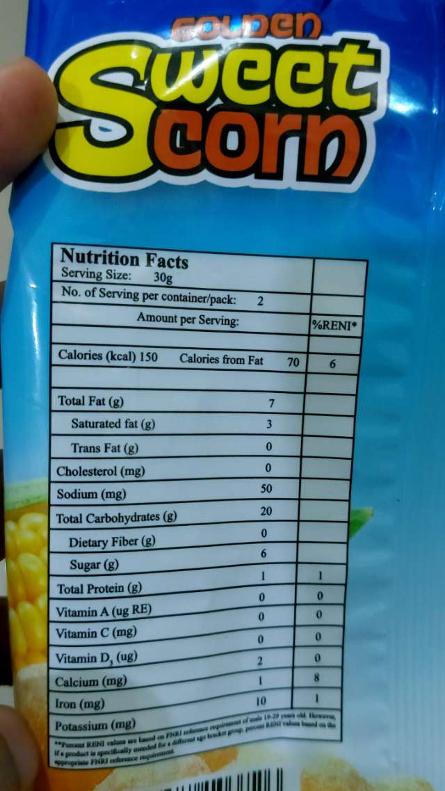 Nutrition label