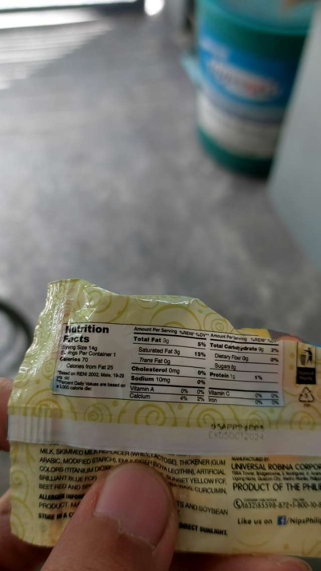 Nutrition label
