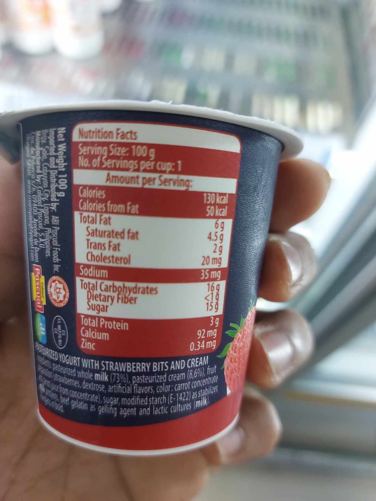 Nutrition label