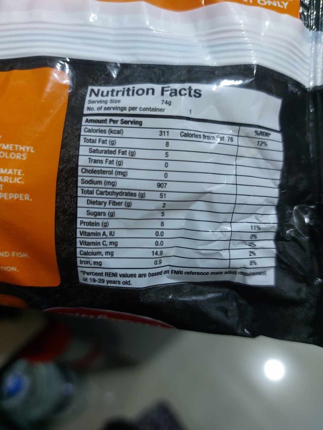 Nutrition label