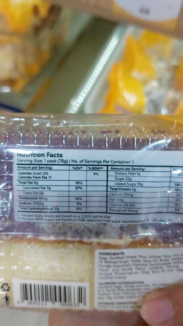 Nutrition label