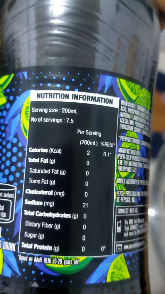 Nutrition label
