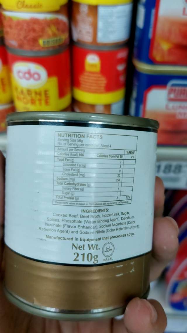 Nutrition label