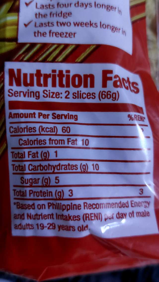 Nutrition label