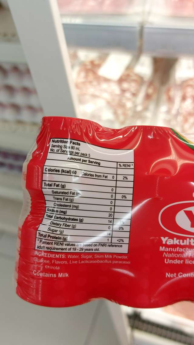 Nutrition label