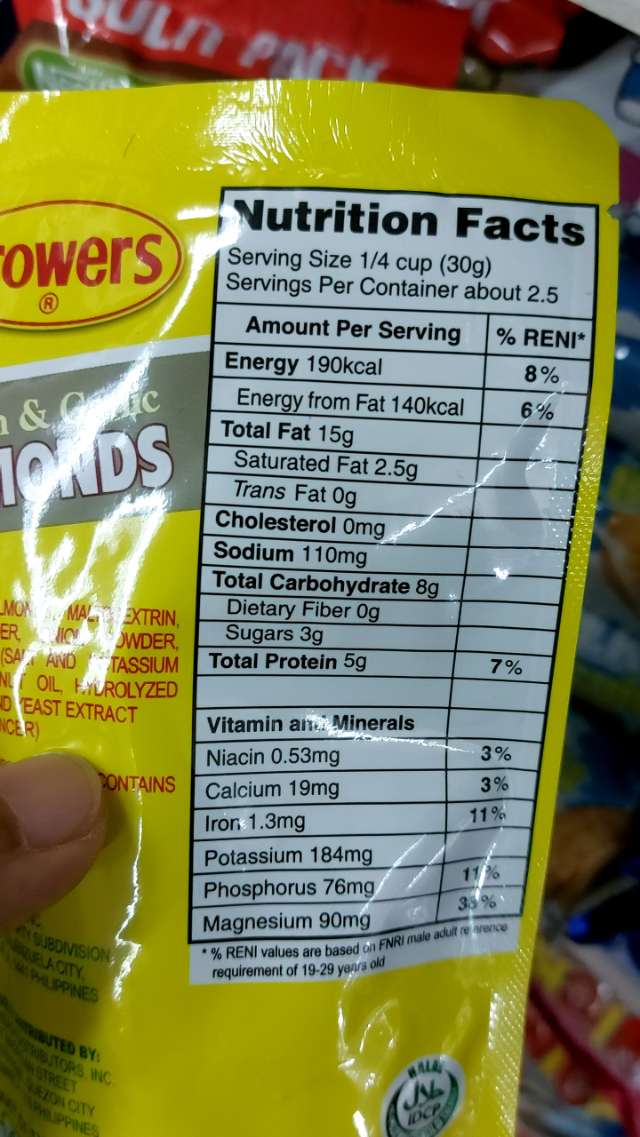 Nutrition label