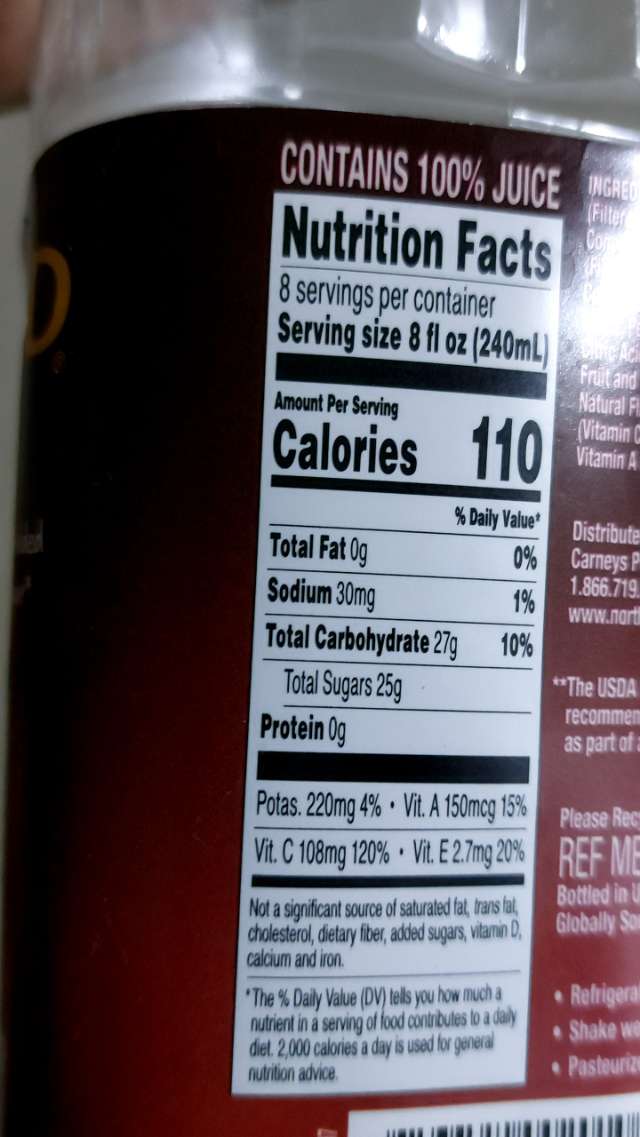 Nutrition label