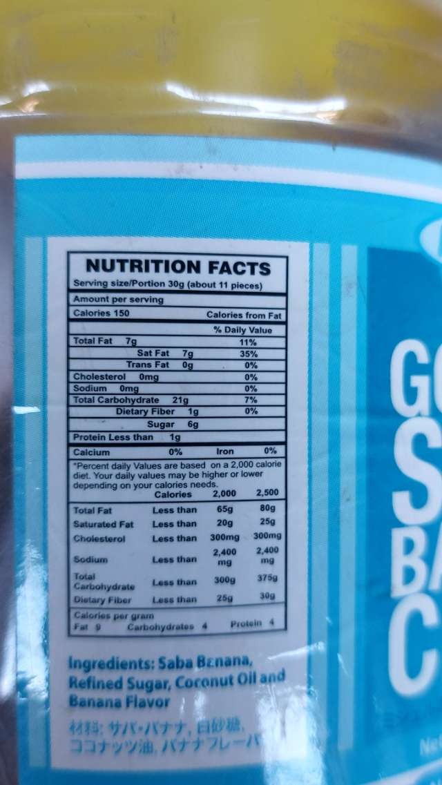 Nutrition label