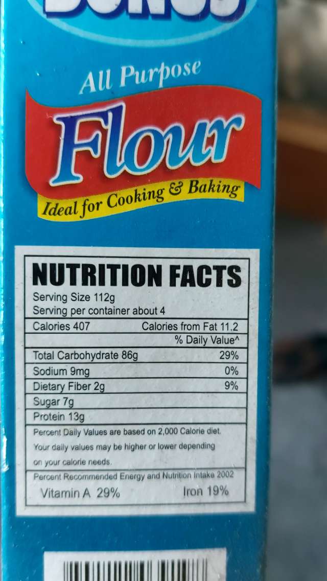 Nutrition label