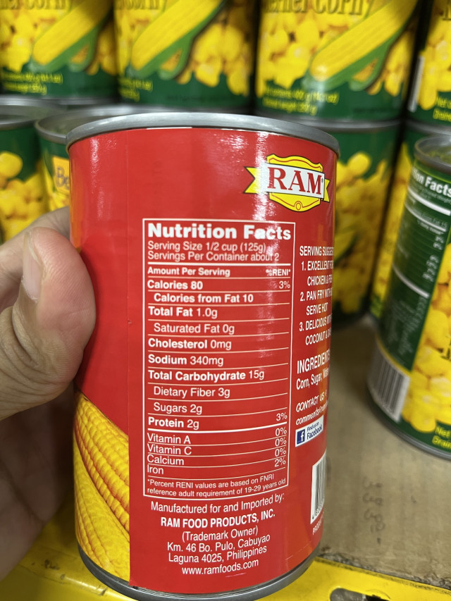 Nutrition label