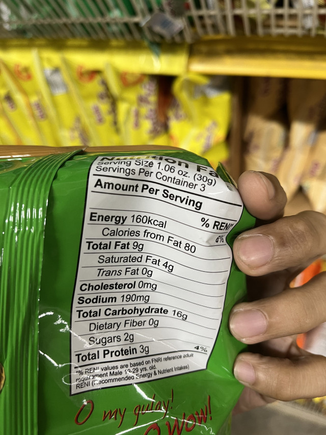 Nutrition label