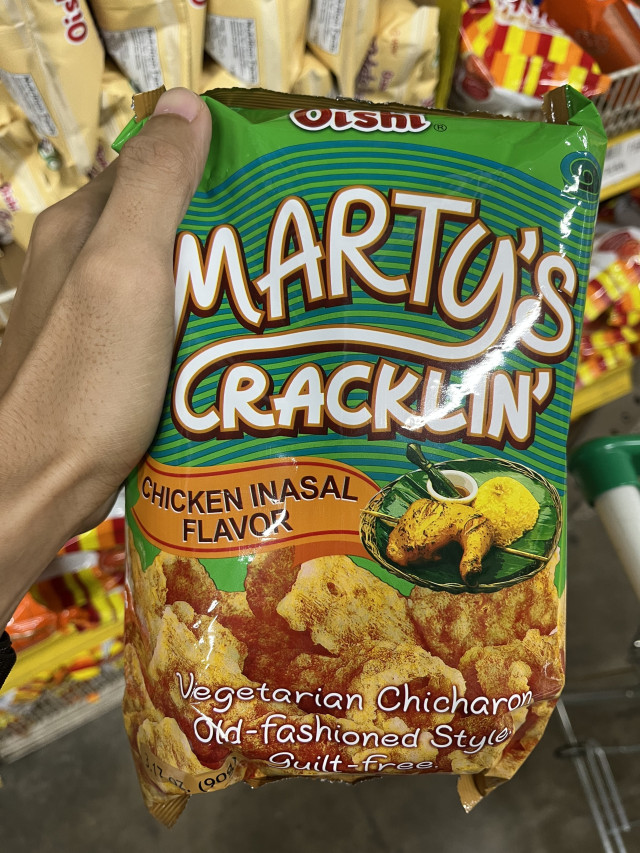 Martys's cracklin' chicken inasal flavor vegetarian chicaron old-fashioned style guilt free