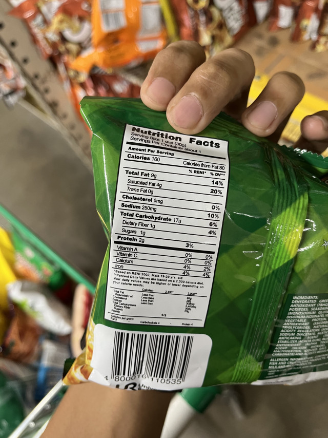 Nutrition label
