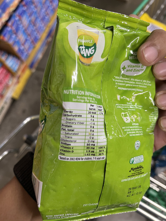 Nutrition label