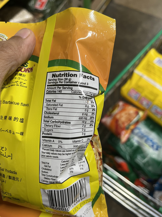 Nutrition label