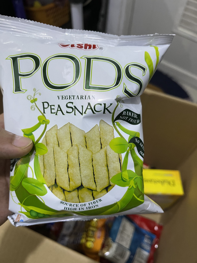 oishi pods vegetarian pea snack