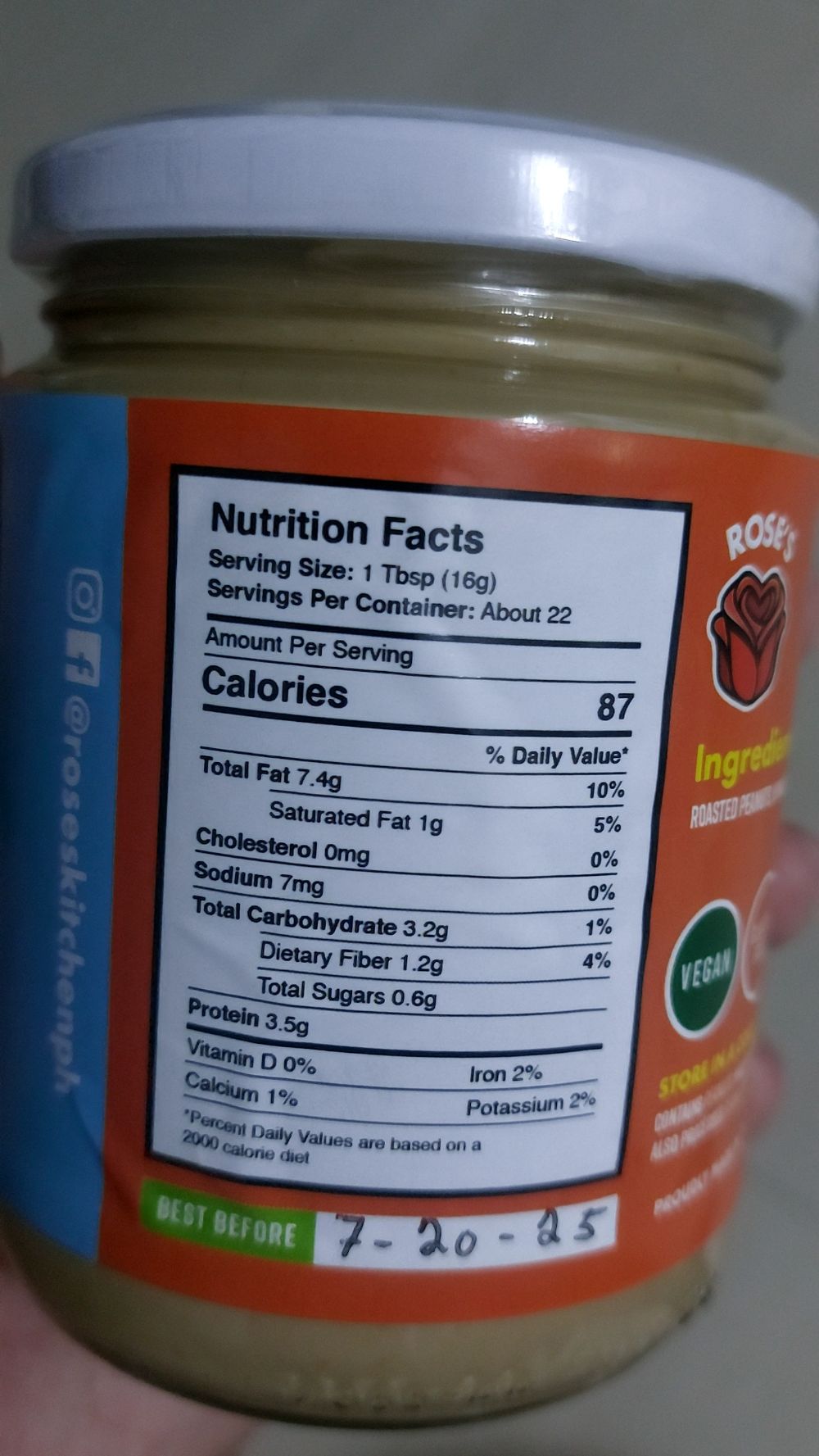 Nutrition label