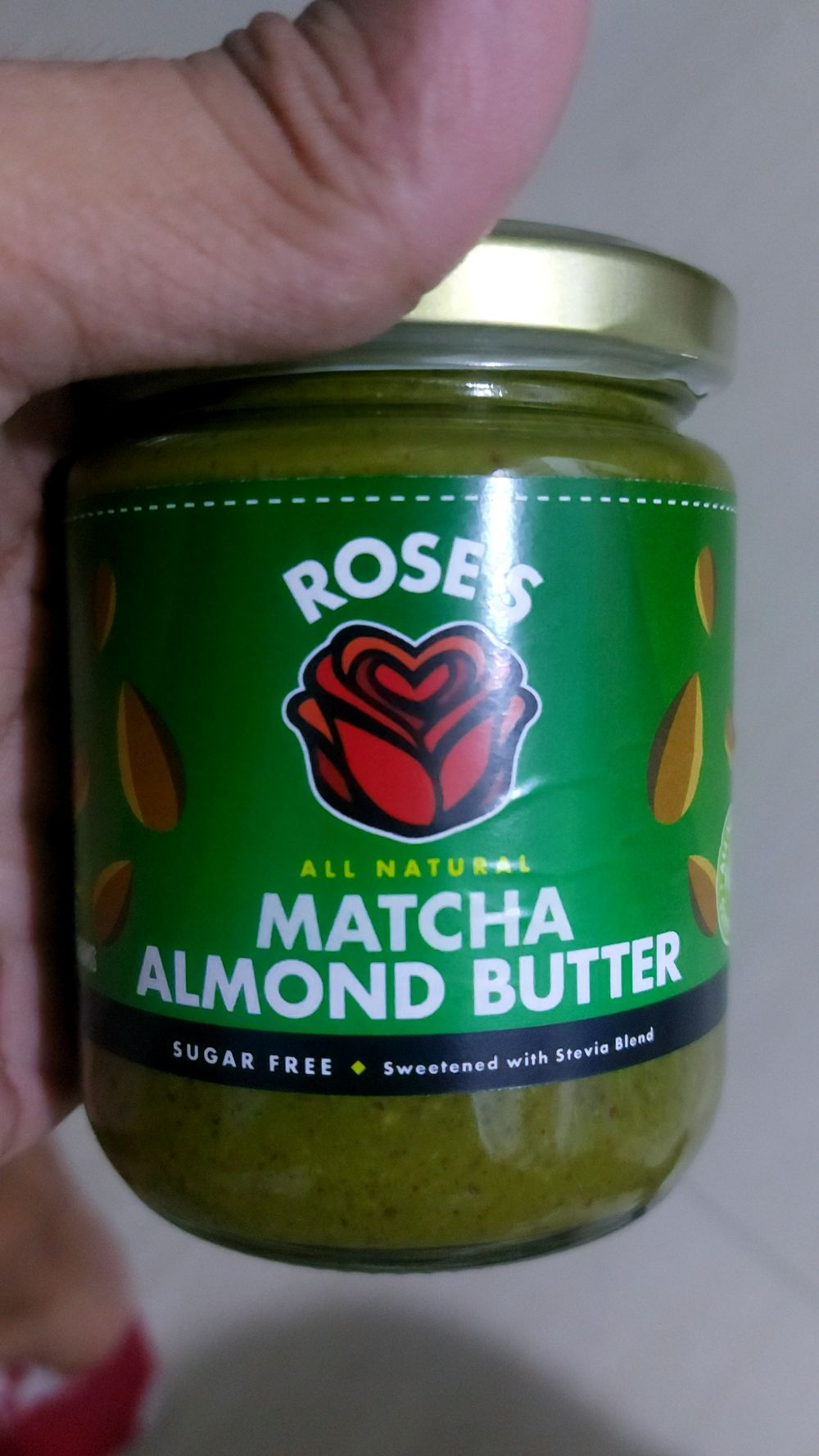 Rose's all natural matcha almond butter