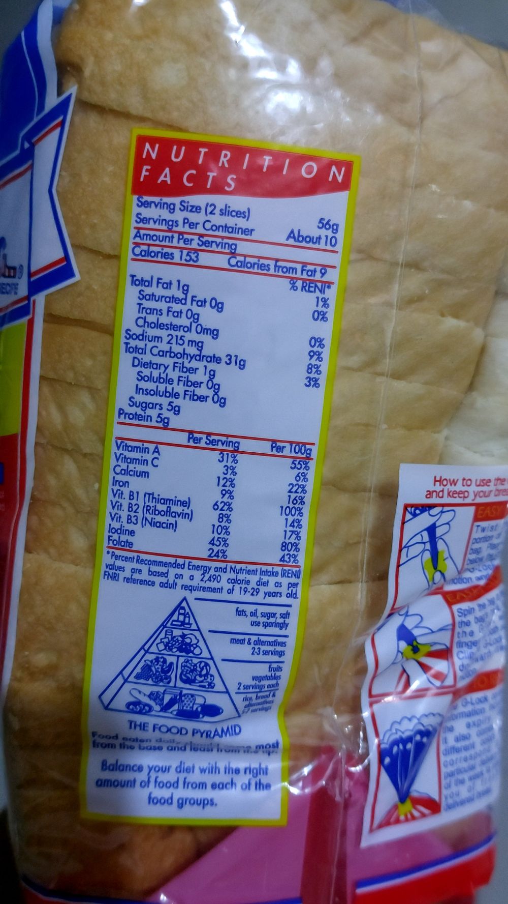 Nutrition label