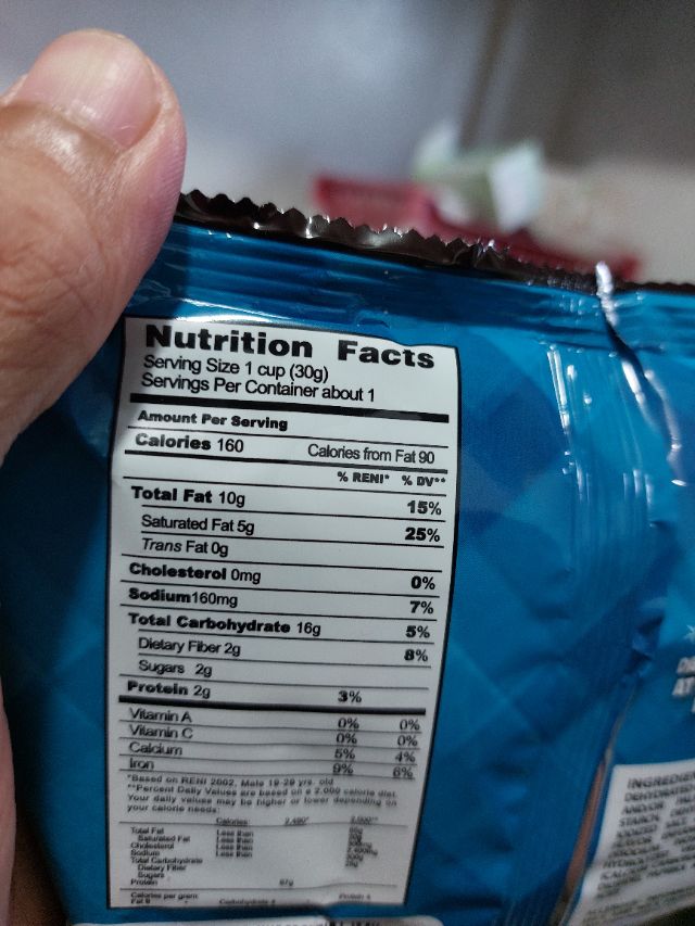 Nutrition label