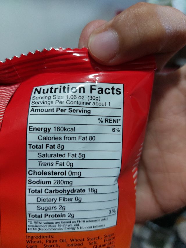 Nutrition label